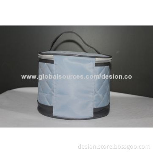 Round shape quilted vanity case